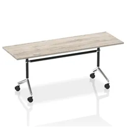 Impulse 1800mm Flip Top Rectangular Table Grey Oak Top