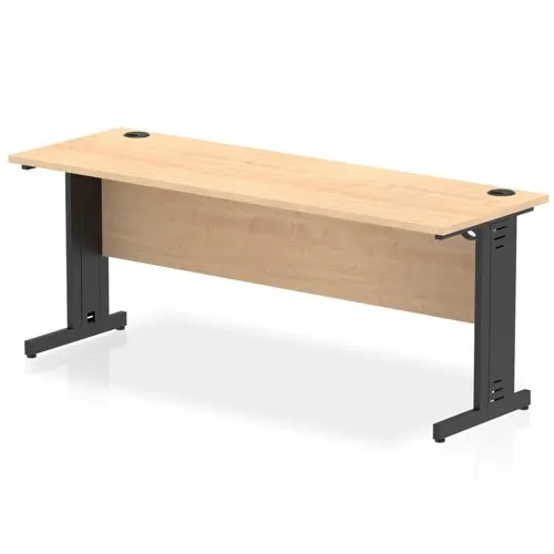 Impulse 1800x600mm Straight Desk Maple Top Black Cable Managed Leg