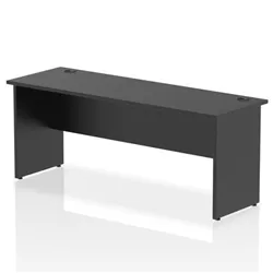 Impulse 1800x600mm Straight Office Desk Black Top Panel End Leg