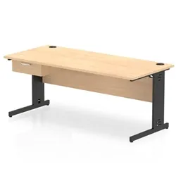 Impulse 1800x800 Desk Maple/Black Cable Managed Leg 1 Dr Fixed Ped