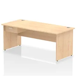 Impulse 1800x800 Desk Maple Top Panel End 1x1 Drawer Fixed Ped
