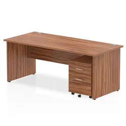 Impulse 1800x800 Desk Walnut Top Panel Leg+ Mobile Ped