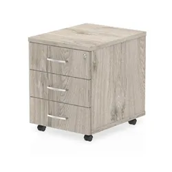 Impulse 3 Drawer Mobile Pedestal Grey Oak