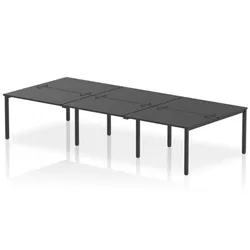 Impulse Bench B2B 6 Person 1200 Black Frame Office Bench Desk Black