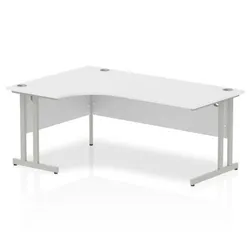 Impulse Cantilever 1800 Left Hand Crescent Desk White - I0