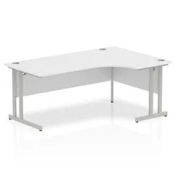 Impulse Cantilever 1800 Right Hand Crescent Desk White - I