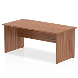 Impulse Panel End 1600 Rectangle Desk Walnut - I000417