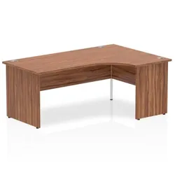 Impulse Panel End 1800 Right Hand Crescent Desk Walnut - I