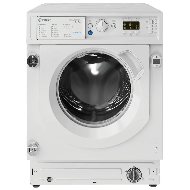 Indesit BIWDIL75148UK Integrated 7Kg/5Kg Washer Dryer with 1400 rpm - White - E Rated [Wash&Dry], D Rated [Wash Only], White