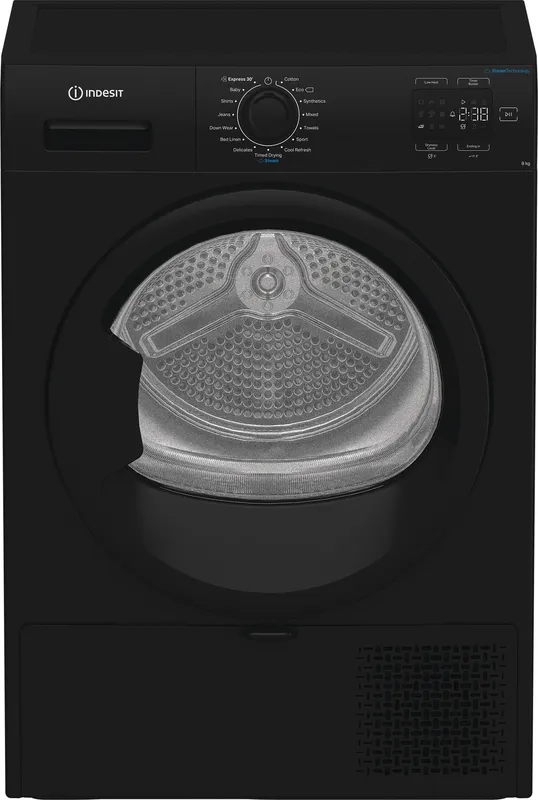 Indesit C Ysd 82D BB UK 8Kg Heat Pump Tumble Dryer - Black - A+ Rated, Black