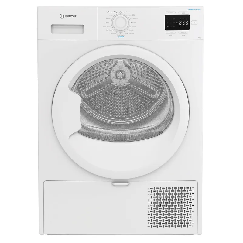 Indesit CYSD82DWWUK 8kg Heat Pump Condenser Dryer in White A Rated Ste
