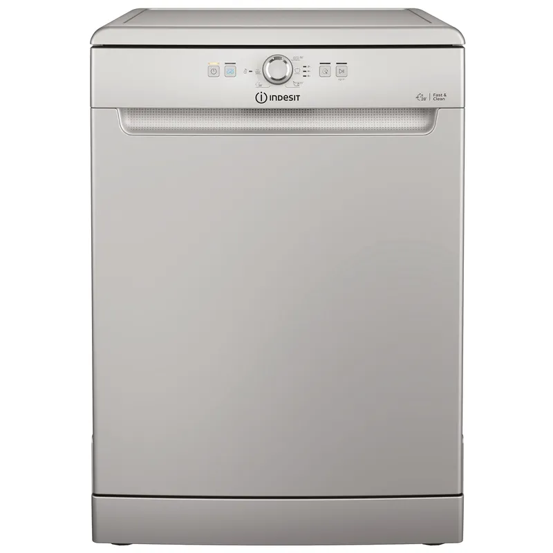 Indesit D2FHK26S 60cm Dishwasher in Silver 14 Place Setting E Rated