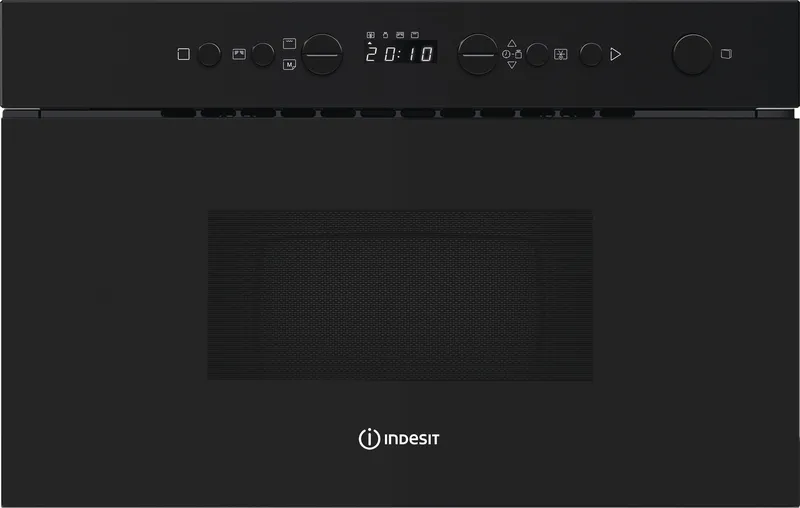 Indesit IM K12 Buk 22 Litre 38cm High, Built In Small Microwave with Grill - Black