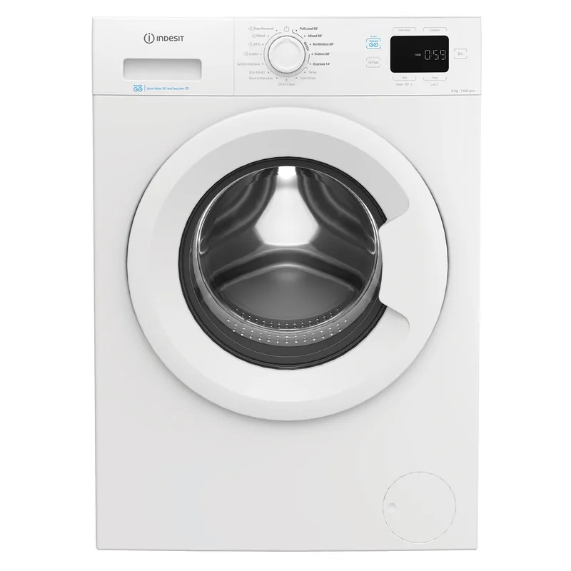 Indesit IP846PUSHGO 8kg 1400 Spin Washing Machine in White A Rated Pus