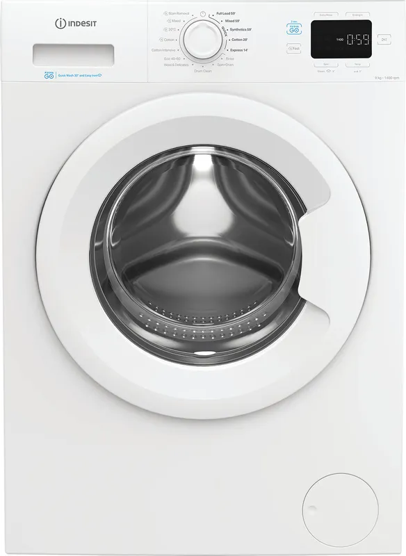 Indesit Push&Go IP 946 Push&GO UK 9kg Washing Machine with 1400 rpm - White - A Rated, White
