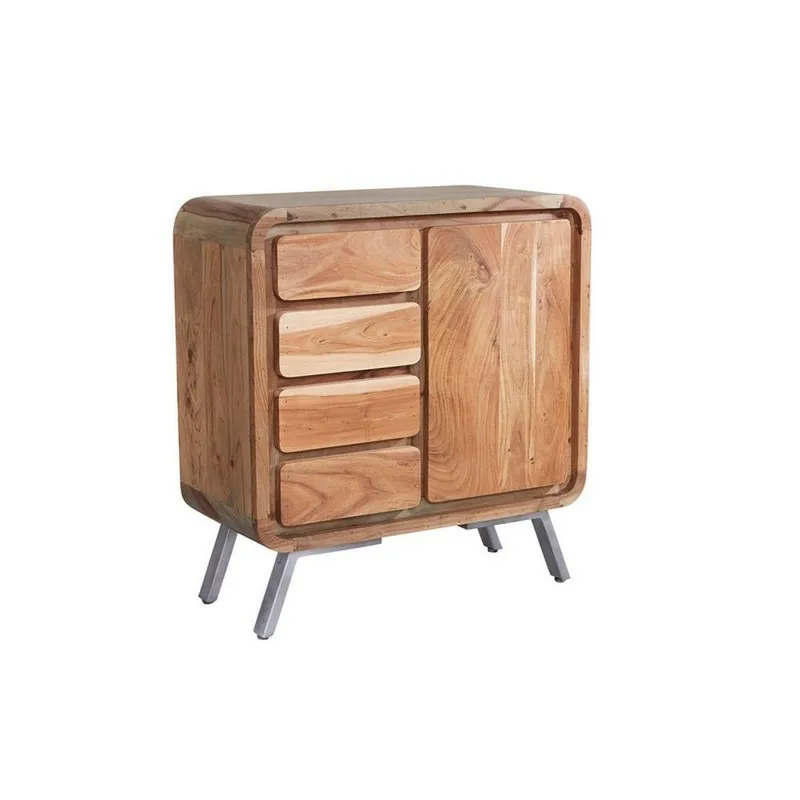 Verty Furniture Retro Metal & Wood Medium Sideboard - Two-Tone