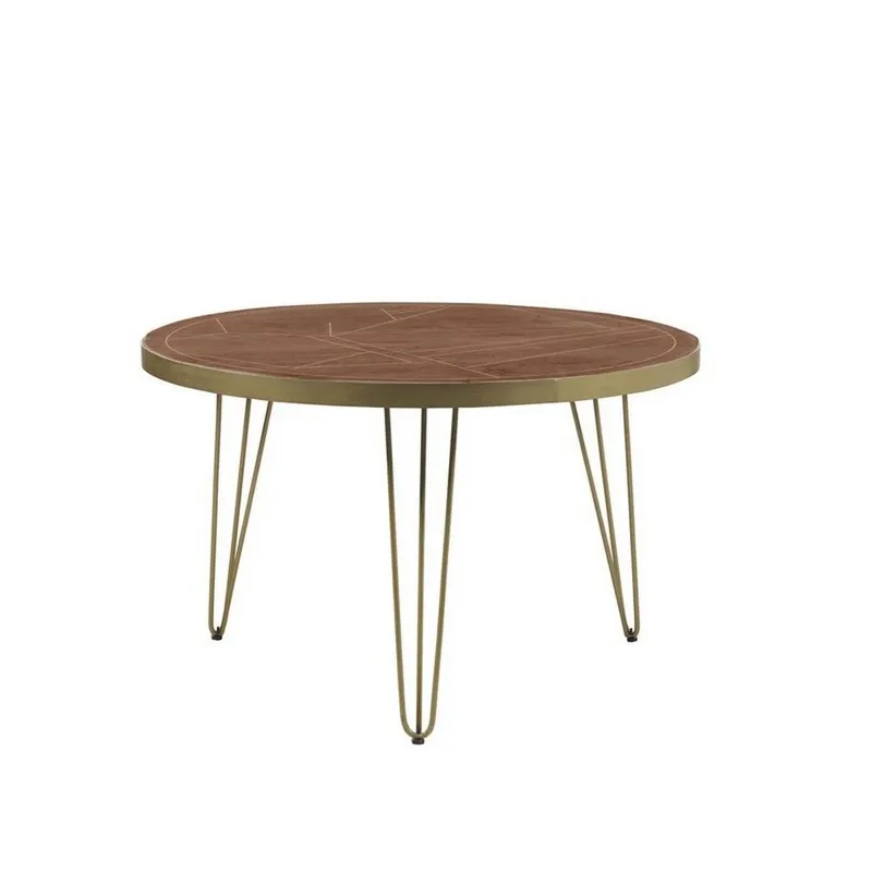 Verty Furniture - Round Solid Wood Dining Table 4 Seats Dallas Dark Mango - Dark Wood