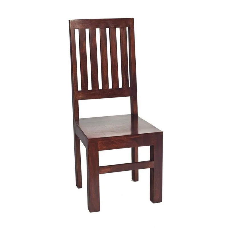 Indian Hub Toko Dark Mango Slat Back Chair (Set of 2) - L46 x W45 x H109 cm in Brown Brown