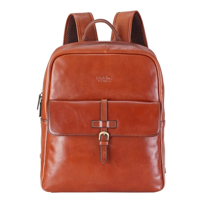 Infinity Leather Genuine Leather Vintage Laptop Backpack Travel Bag - Cove in Tan Tan