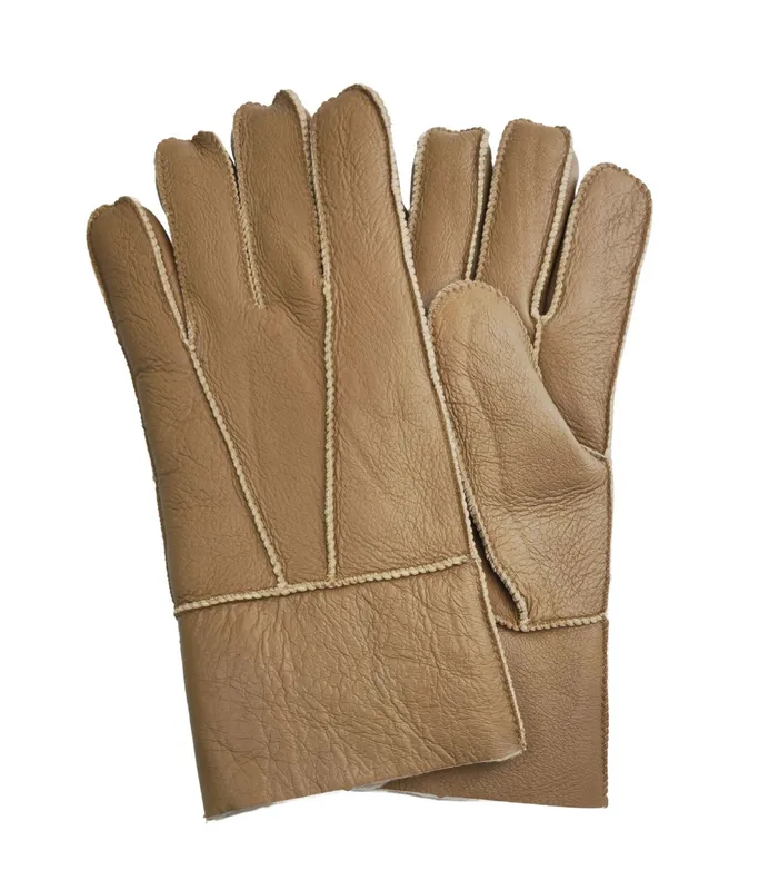 Infinity Unisex Sheepskin Leather Roll Up/Down Cuff Gloves - - Size: S
