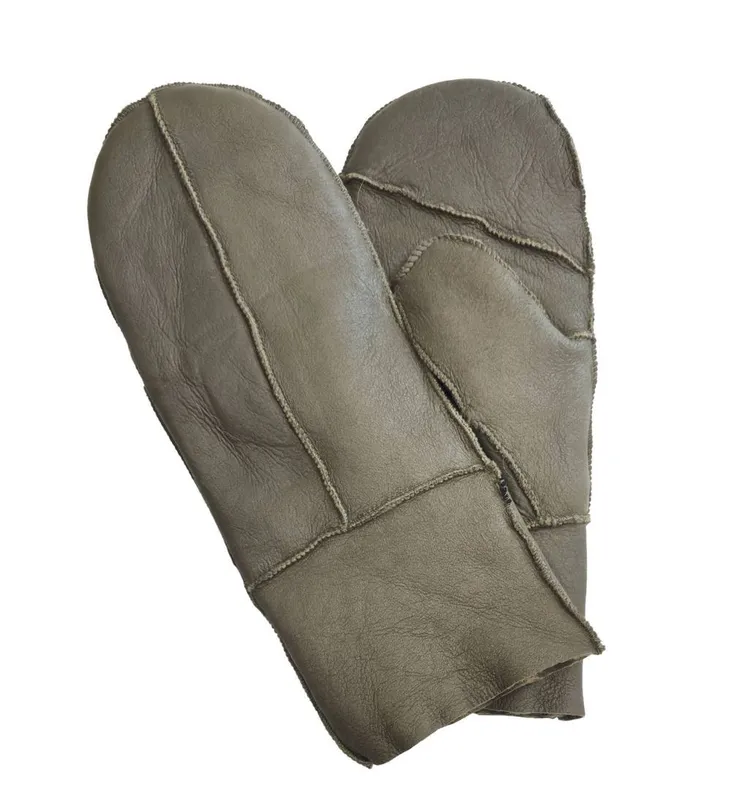 Infinity Unisex Genuine Sheep Leather Mittens Warm Gloves - - Size: M