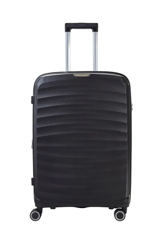 Infinity Leather Unisex Hard Shell Suitcase Cabin Luggage - Black - Size Medium
