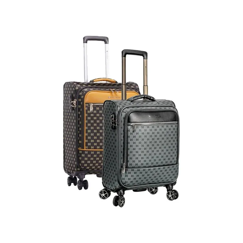 Infinity Leather Unisex Lightweight Luggage Travel Cabin Suitcase in Brown Brown female