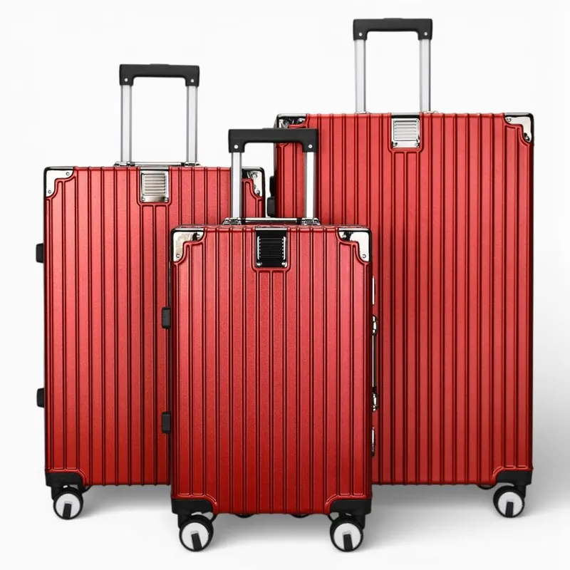 Infinity Leather Rimowa Inspired Hardshell Suitcase Abs Luggage Suitcases in Red Size: Large - Red - Size: L