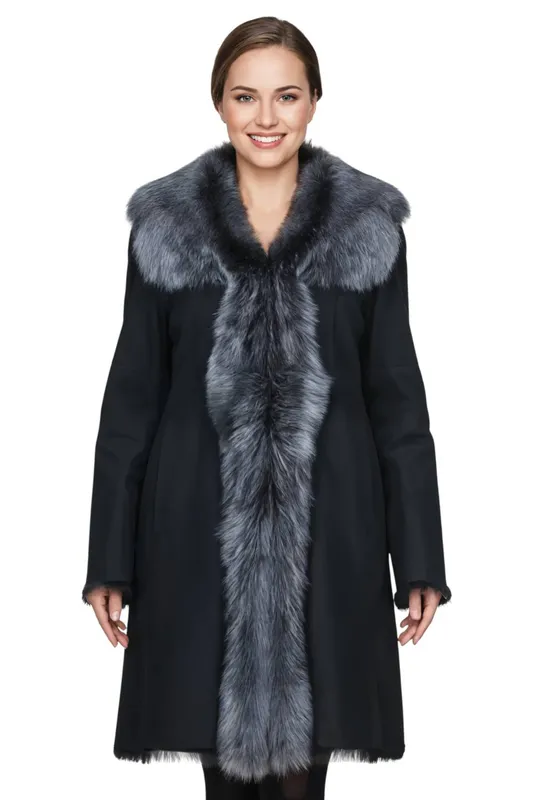 Infinity Leather Women's Genuine Toscana Sheep Suede Leather Trench Coat- Celeste in True Black Size: 14 True Black 14