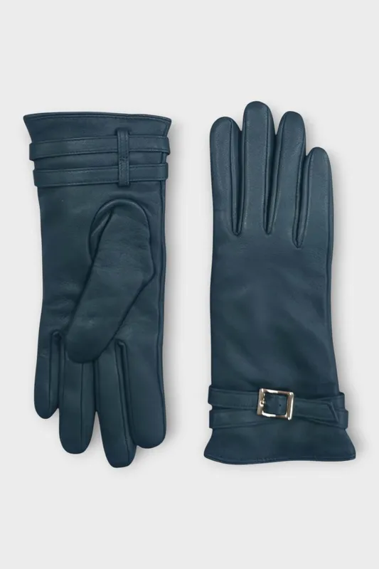 Infinity Womens Italian Leather Buckle Winter Gloves - - Size: S