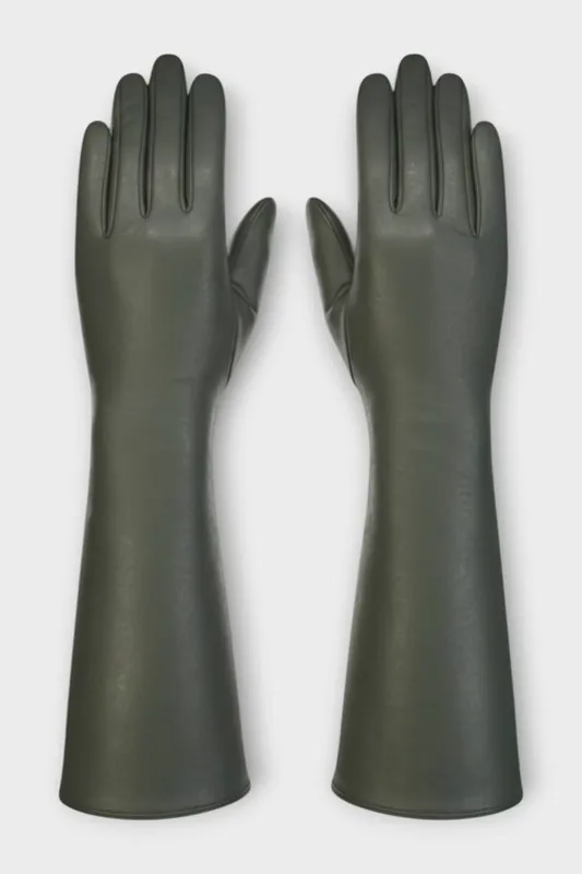 Infinity Womens Long Italian Leather Winter Gloves - - Size: S