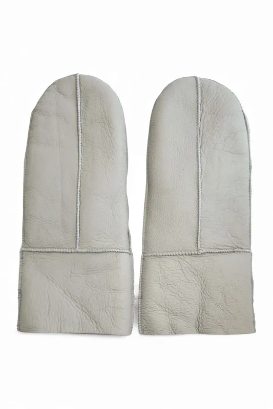 Infinity Unisex Genuine Sheep Leather Mittens Warm Gloves - - Size: S
