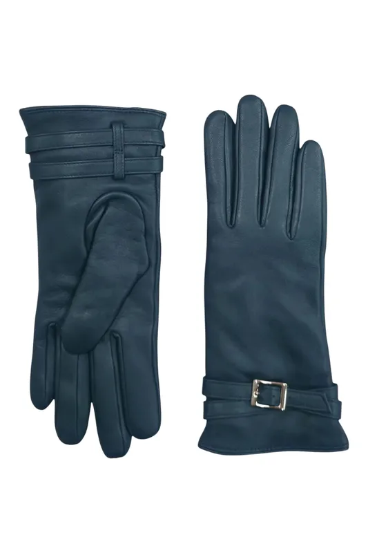 Infinity Womens Italian Leather Buckle Winter Gloves - - Size: XL
