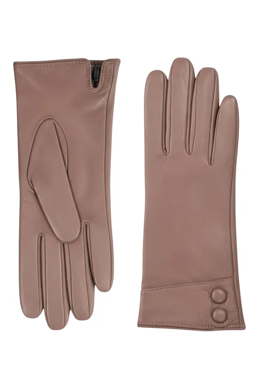 Infinity Womens Italian Leather Button Winter Gloves - - Size: L