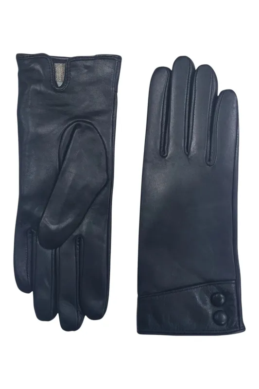 Infinity Womens Italian Leather Button Winter Gloves - - Size: Xxl
