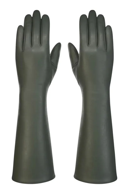 Infinity Womens Long Italian Leather Winter Gloves - - Size: Xxl