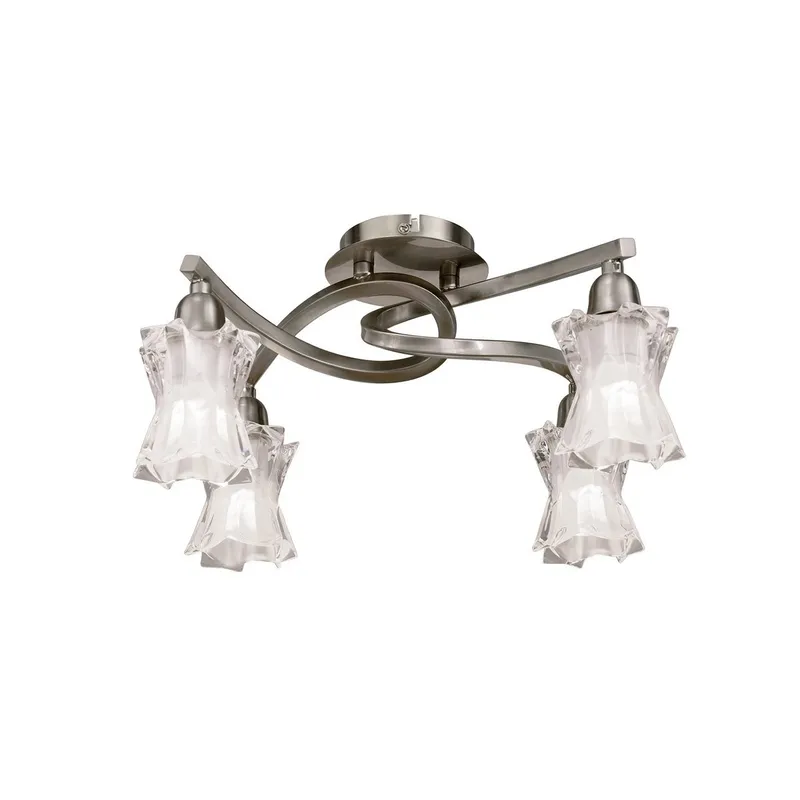 Inspired Lighting Alaska Ceiling 4 Light L1/SGU10, Satin Nickel