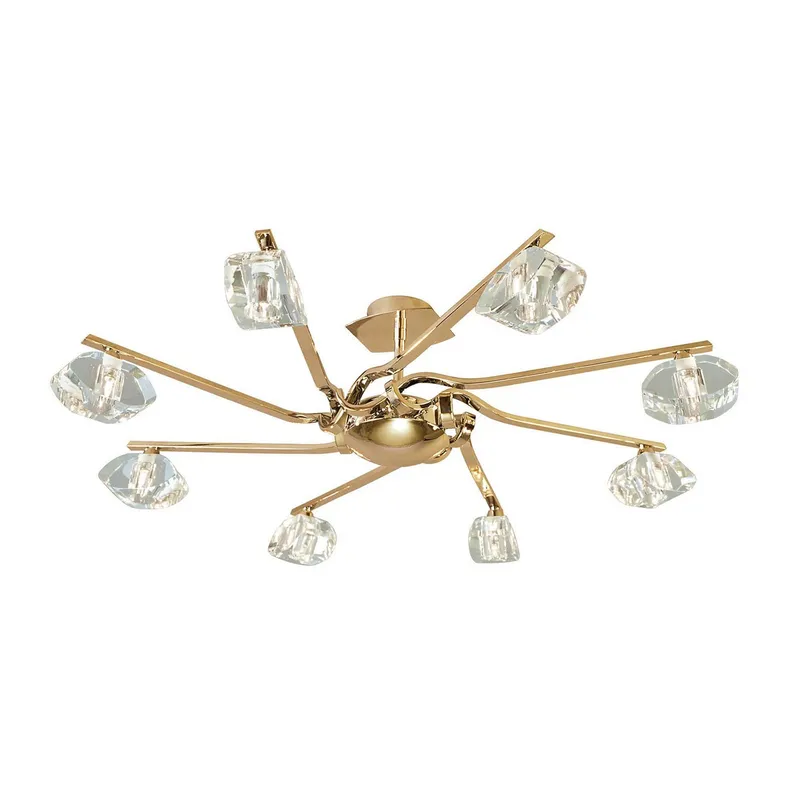 Inspired Lighting Alfa Semi Flush 8 Light G9 French Gold