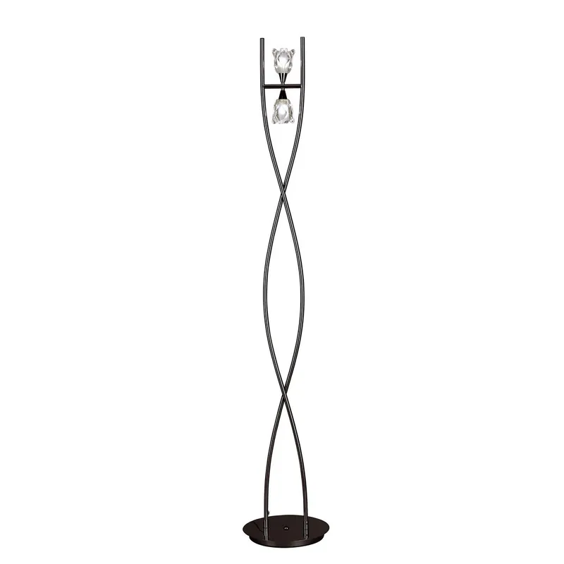 Netlighting Amel Floor Lamp 2 Light G9 Black Chrome Black