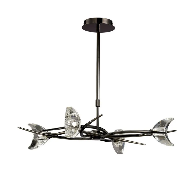 Inspired Lighting Eclipse Telescopic Semi Flush Convertible 4 Light G9, Black Chrome