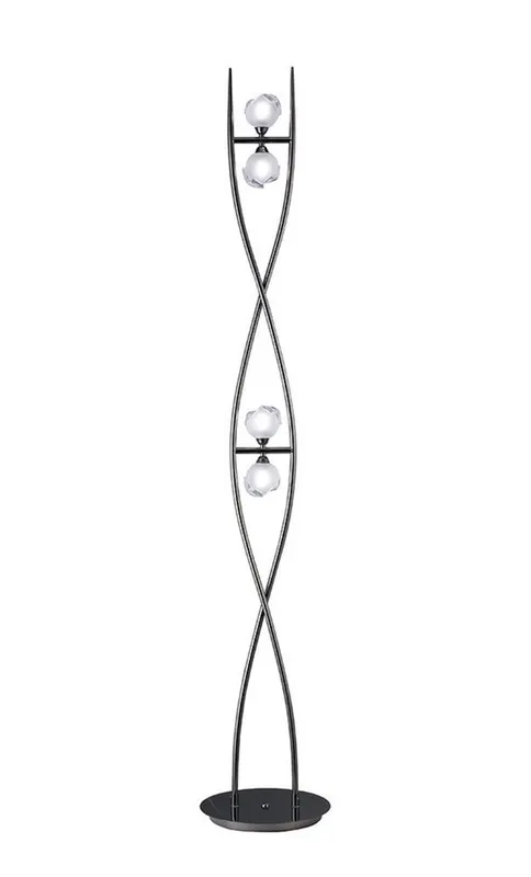 Inspired Lighting Fragma Floor Lamp 4 Light G9, Black Chrome