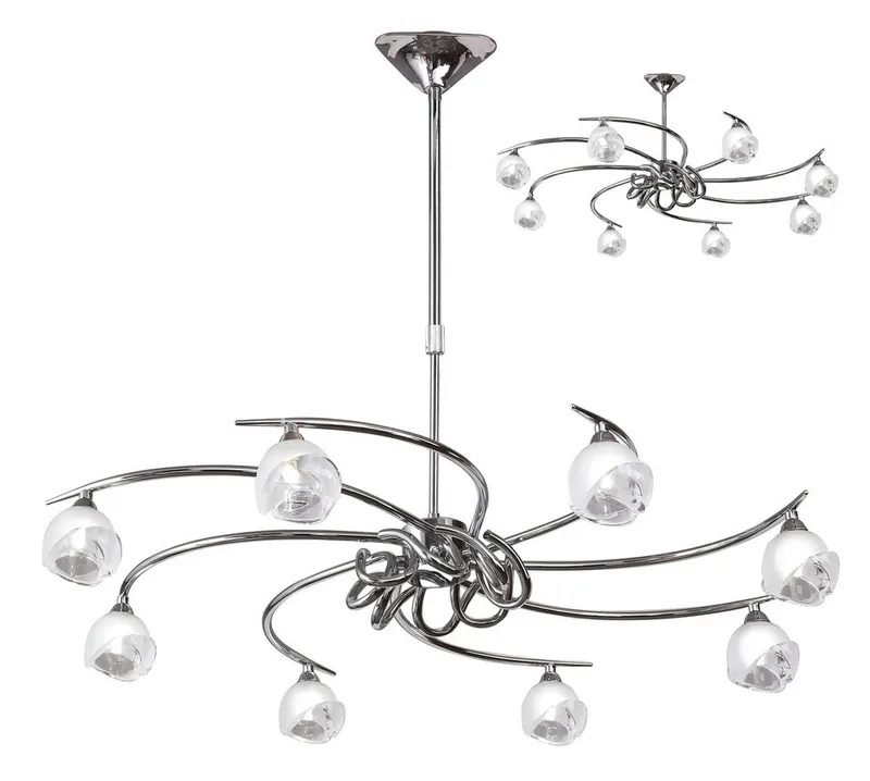 Inspired Lighting Fragma Telescopic Semi Flush 8 Light G9, Polished Chrome