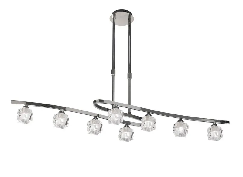 Inspired Lighting Ice Telescopic 8 Light G9 Eco, Polished Chrome