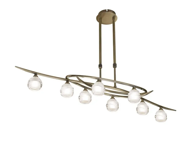 Netlighting Loop Telescopic 8 Light G9 Line Antique Brass in Copper Copper