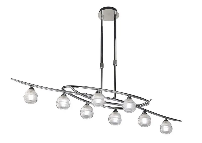 Netlighting Loop Telescopic 8 Light G9 Line Polished Chrome in Grey Grey