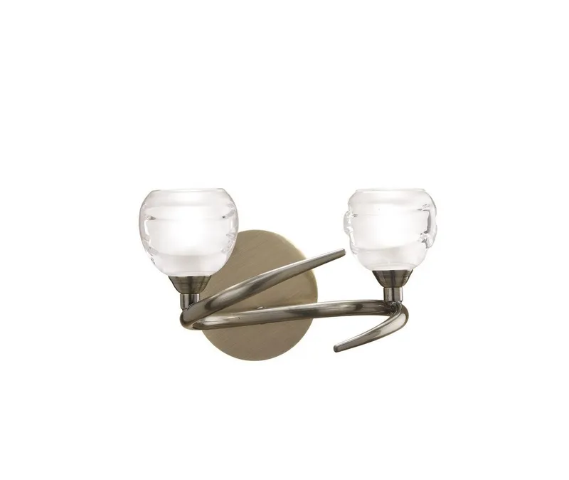 Inspired Lighting Loop Wall Lamp Switched 2 Light G9 Eco, Antique Brass