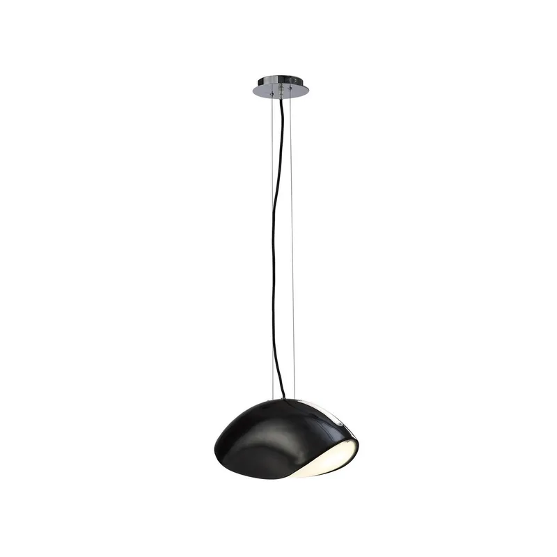 Inspired Lighting Pasion Rectangular Pendant 3 Light E27, Gloss Black/Polished Chrome
