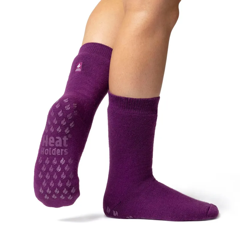 Sockshop Iomi Women's 1 Pair Heat Holders Raynaud's Socks in Violet Size: 4-8 Violet