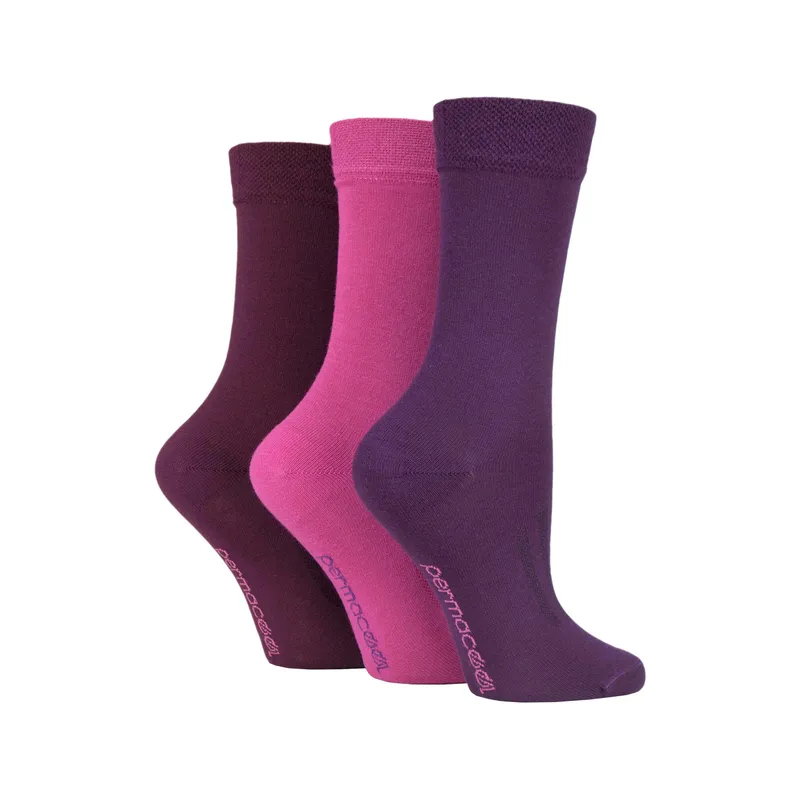 Iomi FootNurse 3 Pairs Ladies PermaCool Cooling Socks - Pink Mix