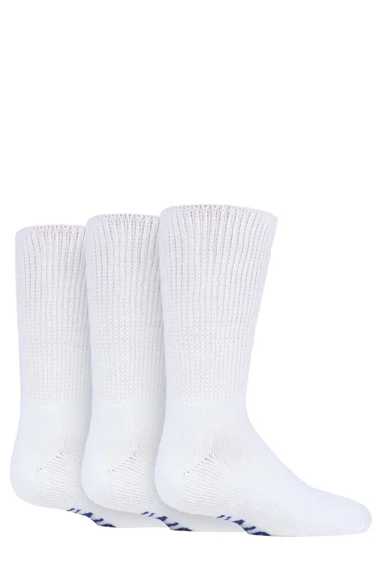Iomi FootNurse 3 Pairs Cushion Foot Diabetic Socks - White